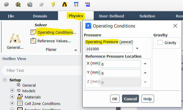 operating pressure